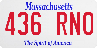 MA license plate 436RN0