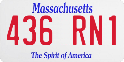 MA license plate 436RN1