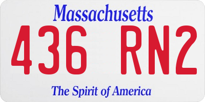 MA license plate 436RN2