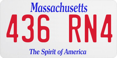 MA license plate 436RN4