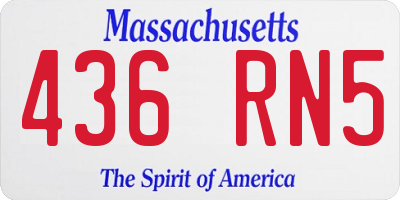 MA license plate 436RN5