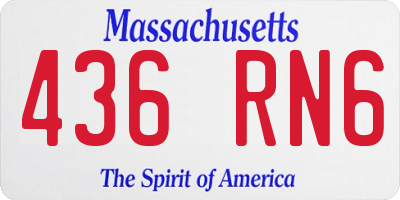 MA license plate 436RN6