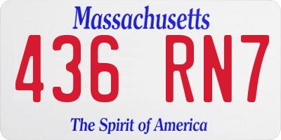 MA license plate 436RN7