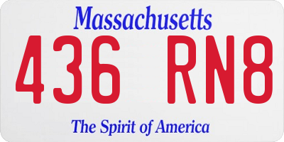 MA license plate 436RN8