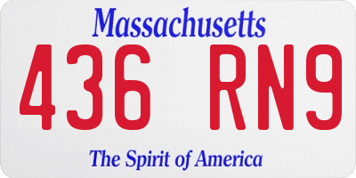 MA license plate 436RN9