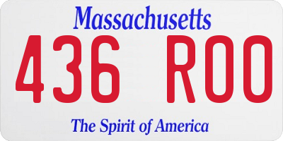 MA license plate 436RO0