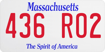 MA license plate 436RO2