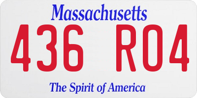 MA license plate 436RO4