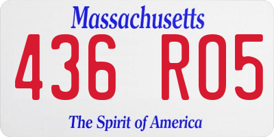 MA license plate 436RO5