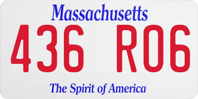 MA license plate 436RO6