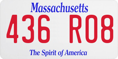 MA license plate 436RO8