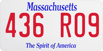 MA license plate 436RO9