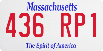 MA license plate 436RP1
