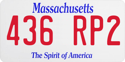 MA license plate 436RP2