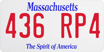 MA license plate 436RP4