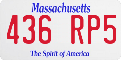 MA license plate 436RP5