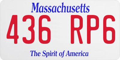 MA license plate 436RP6