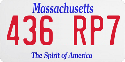 MA license plate 436RP7