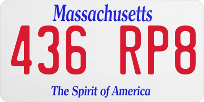 MA license plate 436RP8