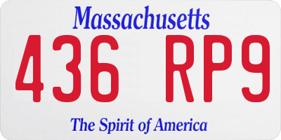 MA license plate 436RP9