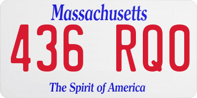 MA license plate 436RQ0