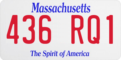 MA license plate 436RQ1