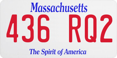 MA license plate 436RQ2
