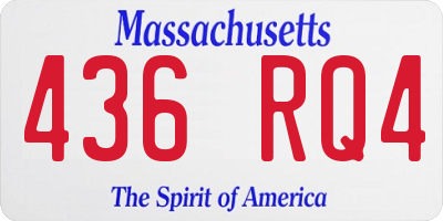MA license plate 436RQ4