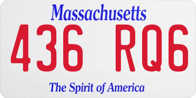 MA license plate 436RQ6