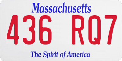 MA license plate 436RQ7