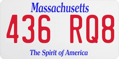 MA license plate 436RQ8