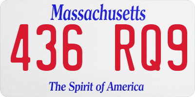 MA license plate 436RQ9