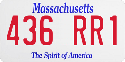 MA license plate 436RR1