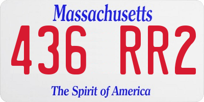 MA license plate 436RR2