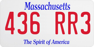 MA license plate 436RR3