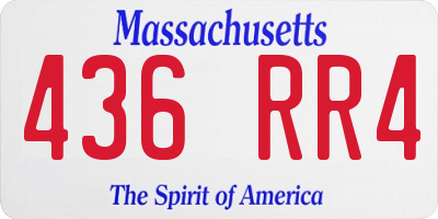 MA license plate 436RR4