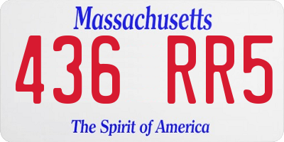 MA license plate 436RR5
