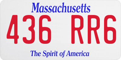 MA license plate 436RR6