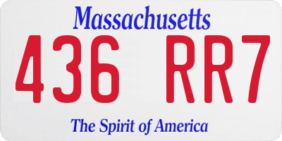 MA license plate 436RR7
