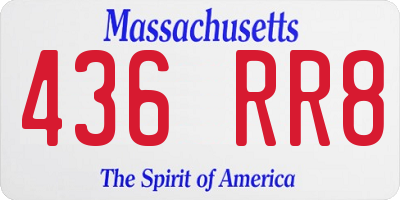 MA license plate 436RR8