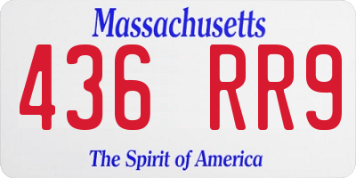 MA license plate 436RR9