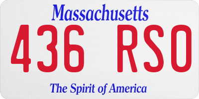 MA license plate 436RS0
