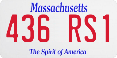 MA license plate 436RS1