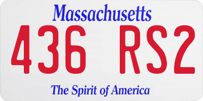MA license plate 436RS2