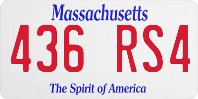 MA license plate 436RS4