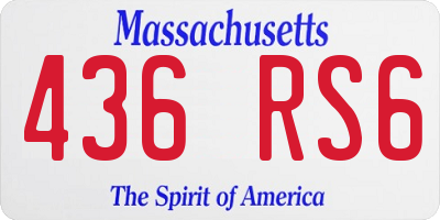 MA license plate 436RS6