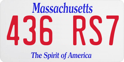 MA license plate 436RS7