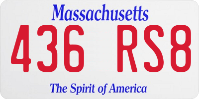 MA license plate 436RS8