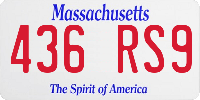 MA license plate 436RS9