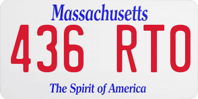 MA license plate 436RT0